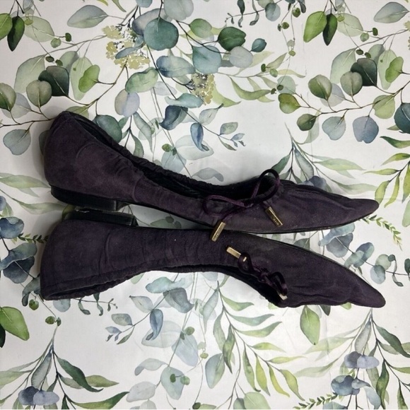 Gucci Purple Textured Suede Flats US 6 - Picture 5 of 7